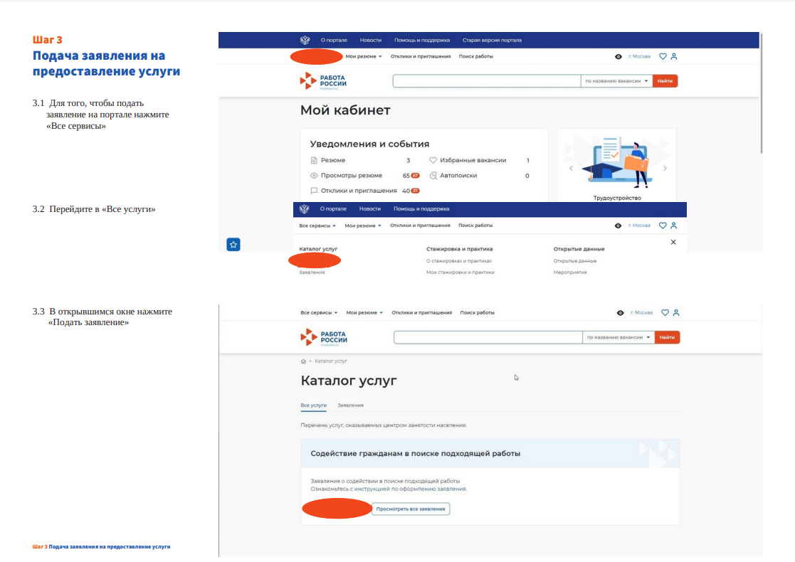 Инструкция по работе с платформой “Работа России”